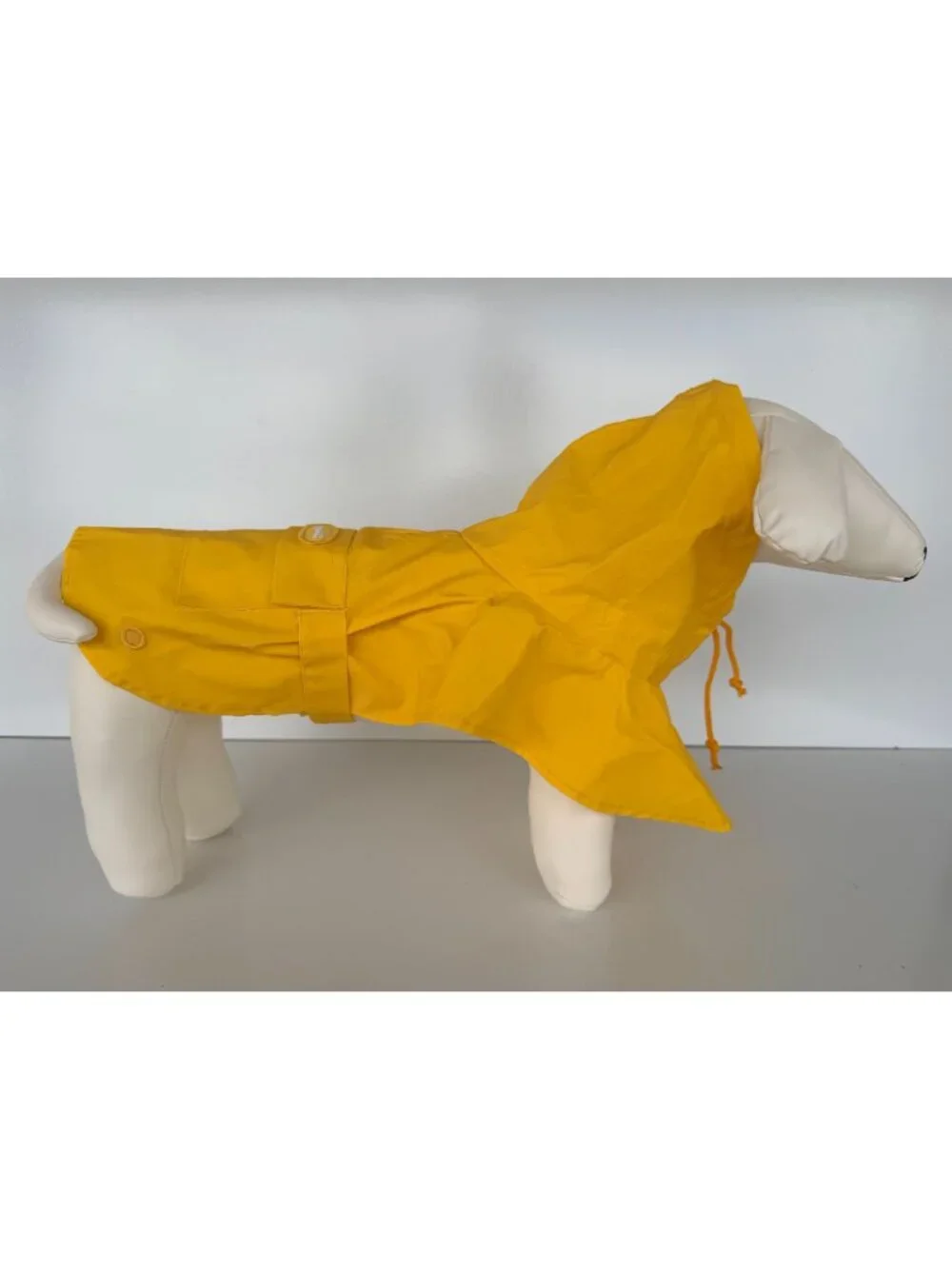 Handmade Small Dog Adjustable Dress Outfit w Harness Yellow Waterproof Raincoat